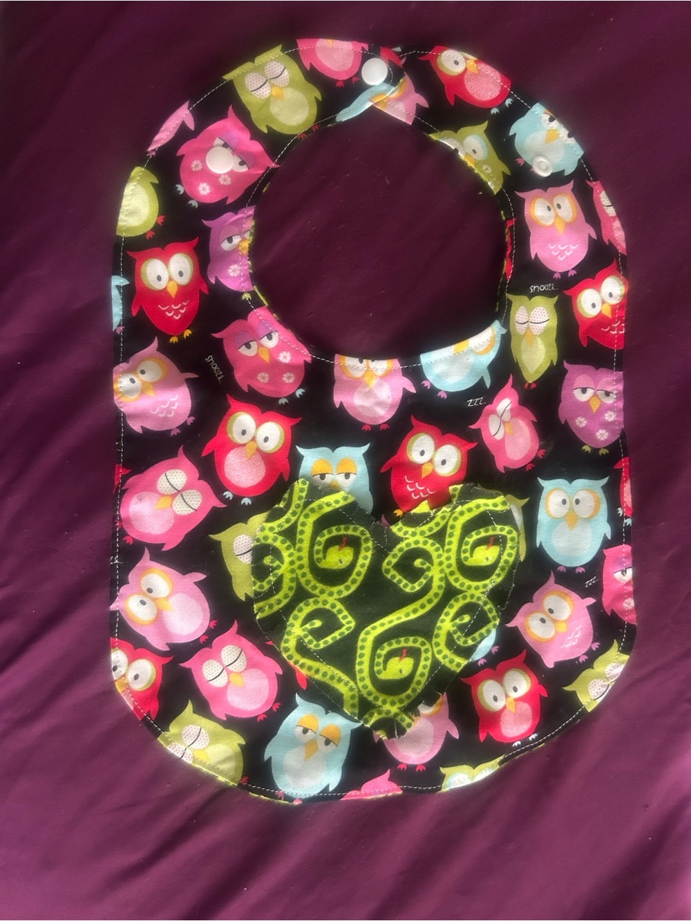Owl & Snakes Handmade Bib
